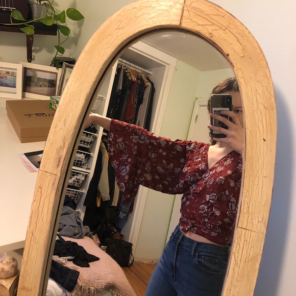 Lucky Brand Floral Wrap Top - Picture 2 of 3